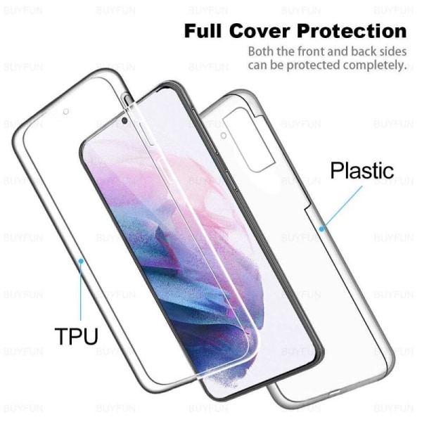360° fuld dækning & stødabsorberende cover Samsung S21 Plus Transparent