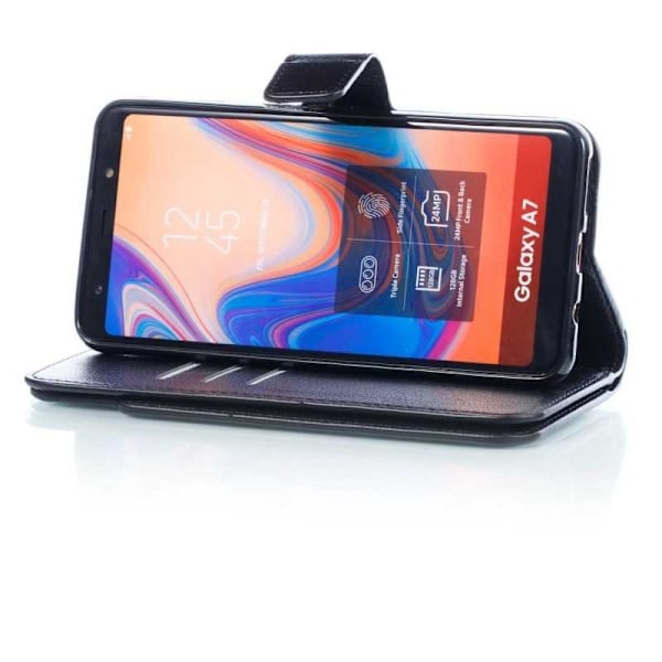 Samsung A7 2018 praktisk pungetui med 12-bakker Array V4 Black