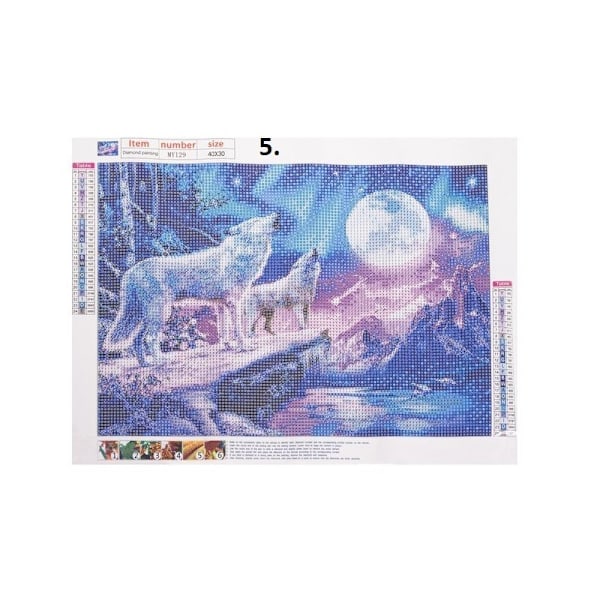 5D DIY Broderi med Diamantmosaik MultiColor Variant 5