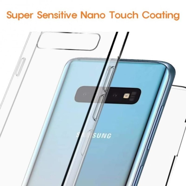 360° fuld dækning og stødabsorberende cover til Samsung S10 Plus Transparent