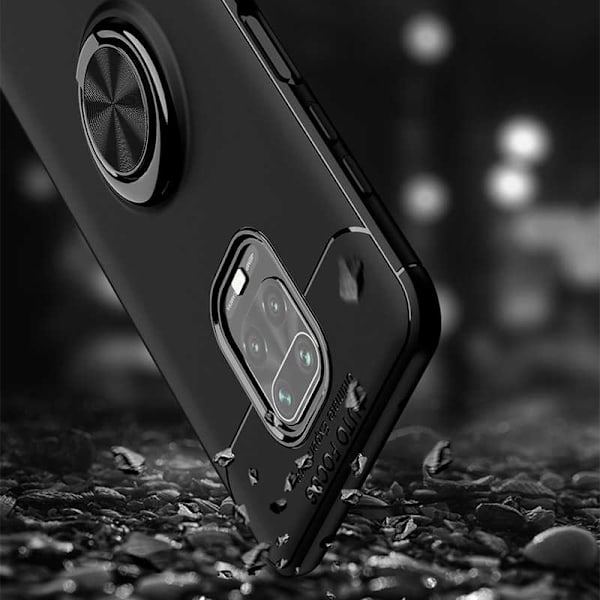 Xiaomi Redmi Note 9S / 9 Pro Praktisk Stöttåligt Skal med Ringhållare V3 Svart