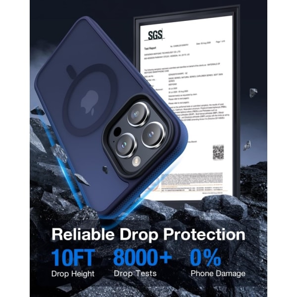 iPhone 15 Pro Max Stötdämpande Skal MagSafe-Kompatibelt V2 - Blå