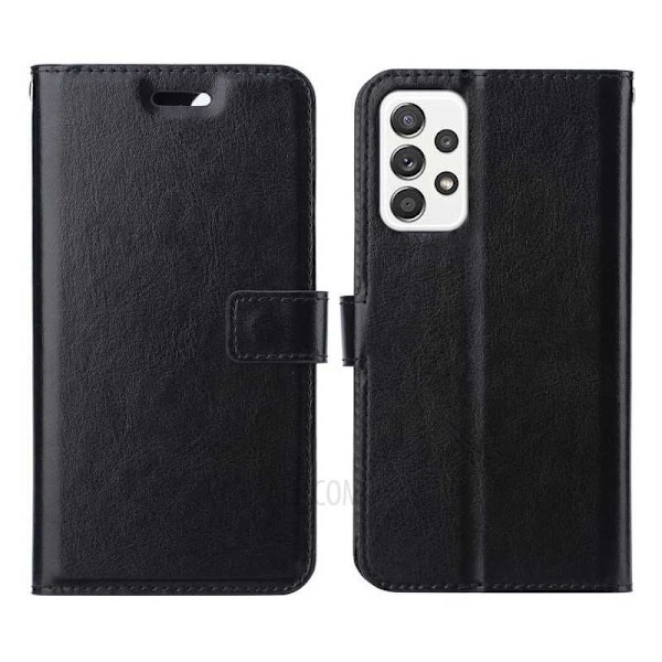 Samsung A72 5G Pung Etui PU Læder 4 RUMM Black