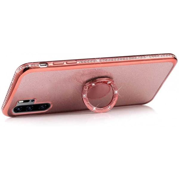 Huawei P30 Lite iskunvaimennin suojus sormustelineellä Rosenguld