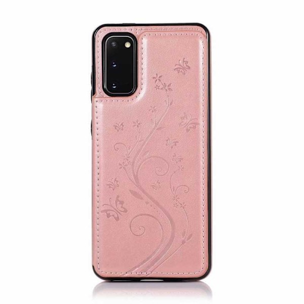 Samsung S20 Plus Shockproof Cover Card Holder 3-SLOT Flippr V2 Pink gold