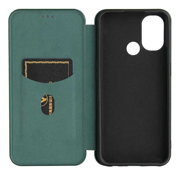 OnePlus Nord N100 Flip Case -korttipaikka CarbonDreams Green Green