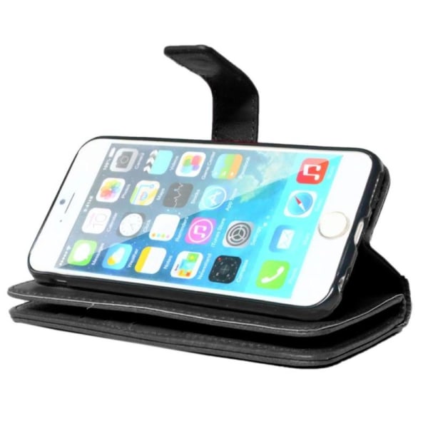 iPhone 6S Plus praktisk pung-etui med 11-bakker Black