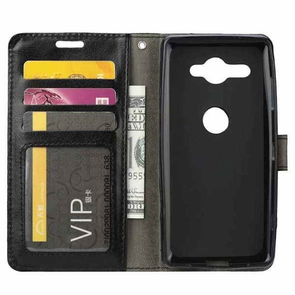 Xperia XZ2 Compact Pung Etui PU Læder 4 RUMM Black