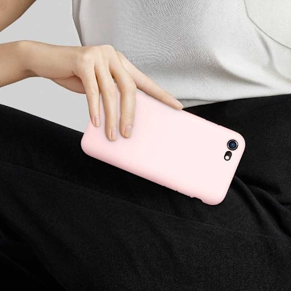 iPhone 7/8/SE2/SE3 Gummibelagd Mattrosa Skal Kameraskydd Liquid - Rosa