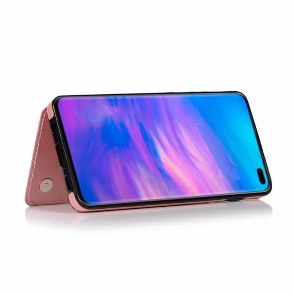 Samsung S10 Plus iskunkestävä kotelo, 3-taskuinen Flippr V2 Pink gold