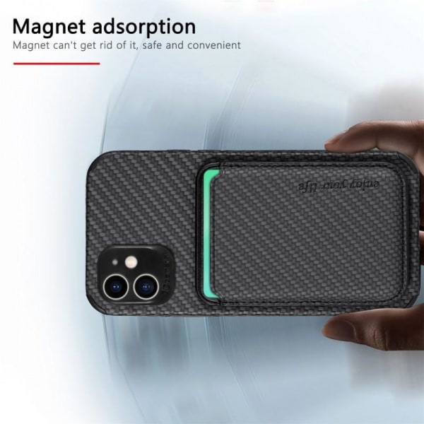 iPhone 11 Stöttåligt skal med Magnetisk Korthållare Magsafe RFID Svart