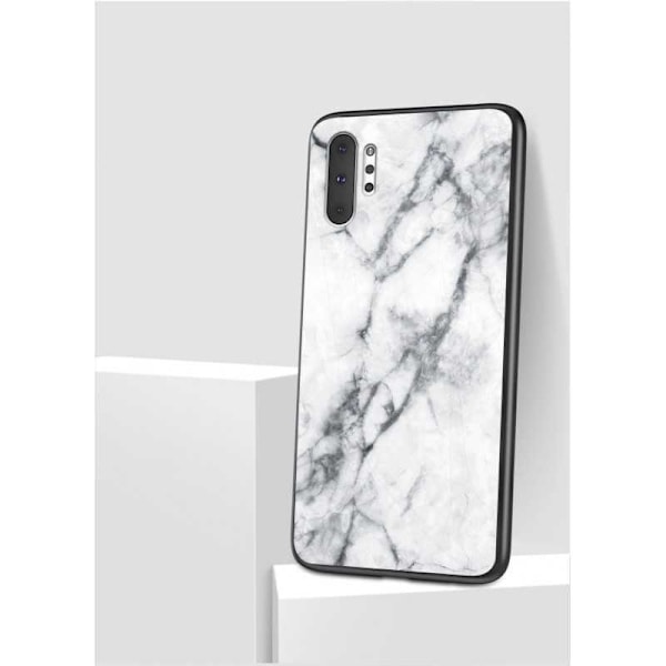 Samsung Note 10 Plus Marmorikuori 9H Karkaistu lasi Takaosa Glassback V2 Black Svart/Guld