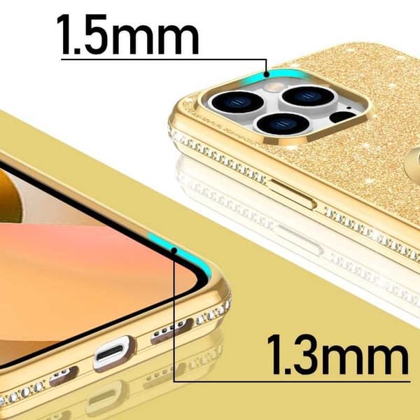 iPhone 13 Pro Max iskuja vaimentava suojus sormustelineellä Svart