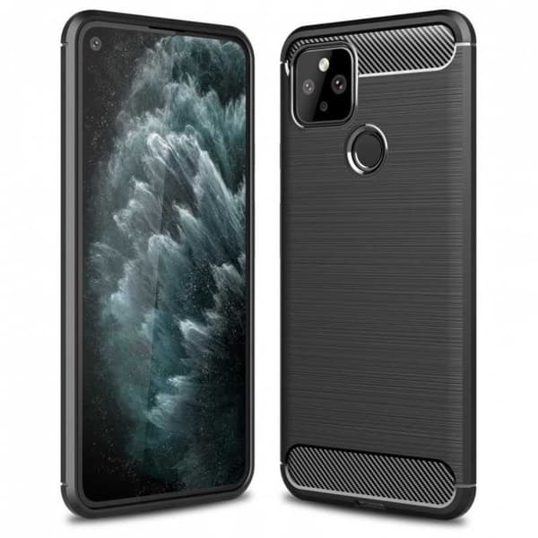 Google Pixel 5 Stöttåligt Slimmat Skal FullCarbon V4 Svart