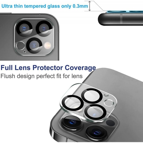 2-PACK iPhone 13 Pro / 13 Pro Max Beskyttelse Objektivbeskyttels Transparent