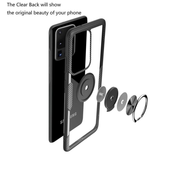 Samsung Galaxy S20 Ultra praktisk, støtsikker etui med ringholde Black