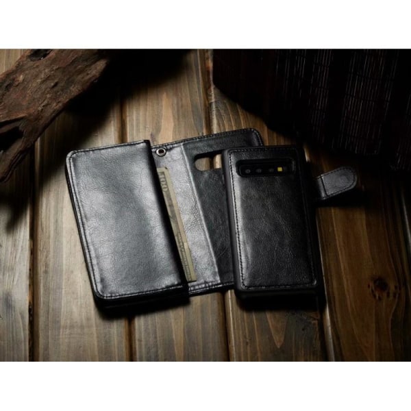 Samsung S10 Plus praktisk lommebokveske 2in1 med 11-Pocket Loop Black
