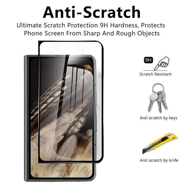 2-PACK Google Pixel Fold FullFrame 0.26mm 9H Härdat Glas Transparent