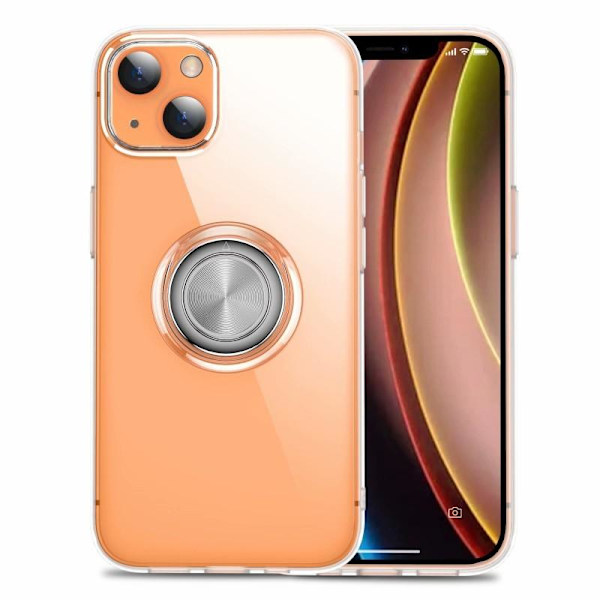 iPhone 14 Max Støtsikker Deksel med Ringholder Fresh Transparent