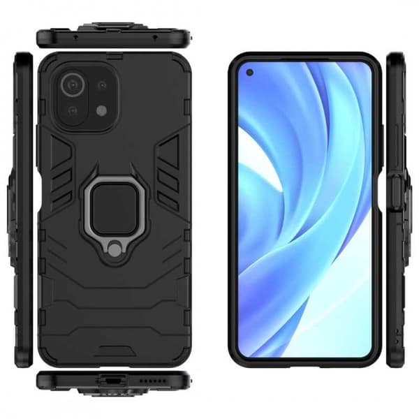 Xiaomi Mi 11 Lite iskunkestävä kotelo ThinArmor sormustelineellä Black