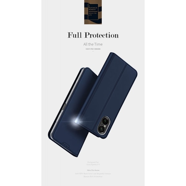 Sony Xperia 5 V Dux Ducis Skin Pro med Kortfack - Blå
