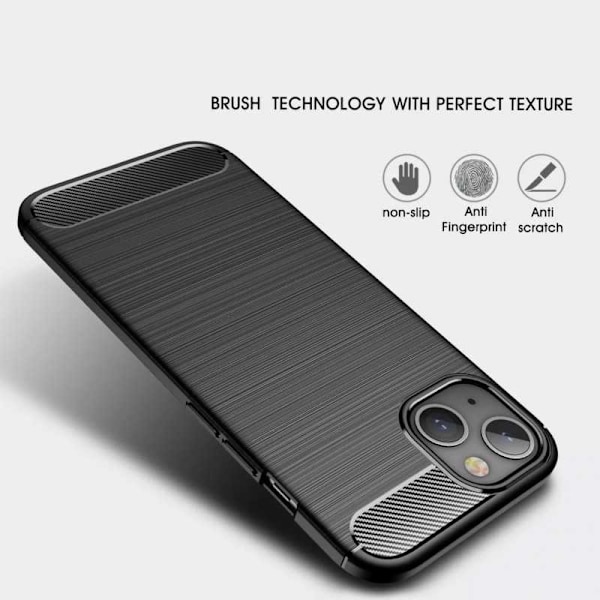 iPhone 14 Max iskunkestävä SlimCarbon kotelo Black