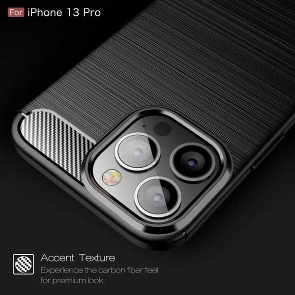iPhone 13 Pro Iskunkestävä SlimCarbon-kotelo Black