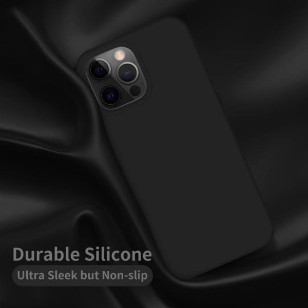 iPhone 13 Pro Ultratynn myk, gummibelagt matt svart deksel Black