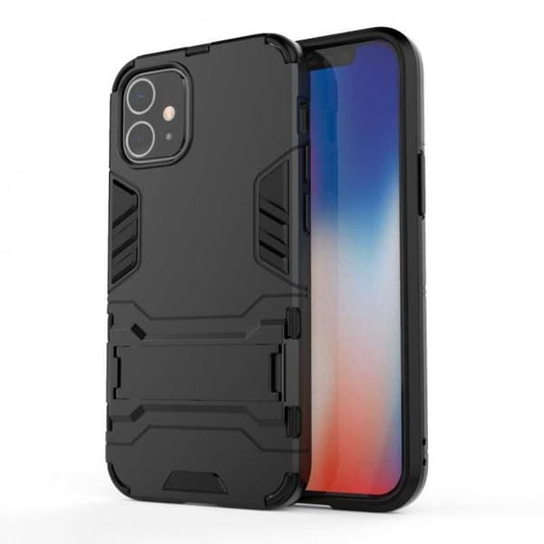 iPhone 12 Pron iskunkestävä kotelo jalustalla ThinArmor Black