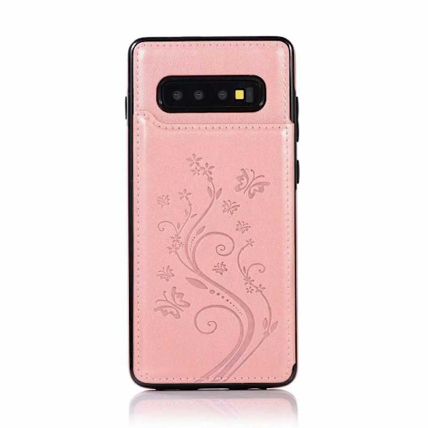 Samsung S10 Stöttåligt Skal Korthållare 3-FACK Flippr V2 Rosa guld