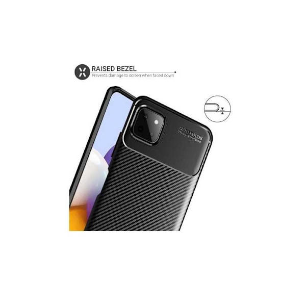 Samsung A22 4G Stöttåligt Slimmat Skal FullCarbon V4 Svart