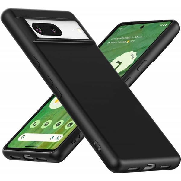Google Pixel 7 Gummibelagd Mattsvart Silikon Skal Svart