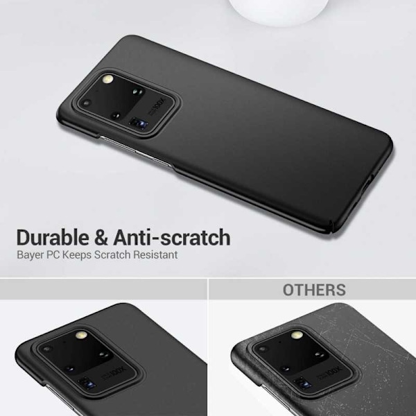 Samsung S20 Ultra -kumipinnoitettu mattamusta kansi Basic V2 Black