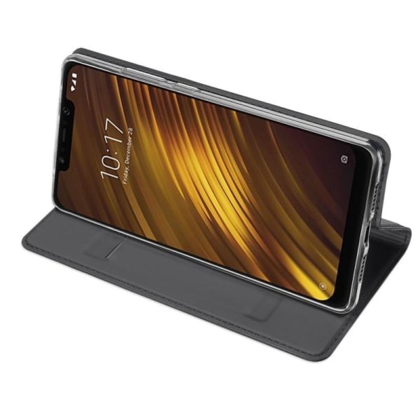 Xiaomi Pocophone F1 Flip Case Skin Pro med kortrum Svart