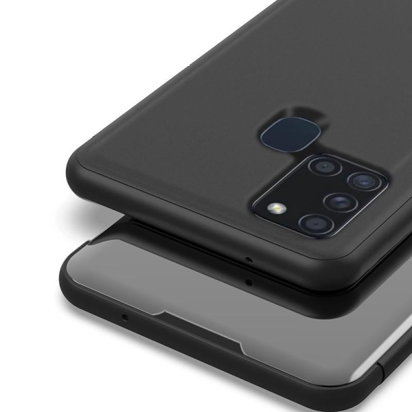 Samsung A21s Smart Flip Case Clear View Standing V2 Rocket Black