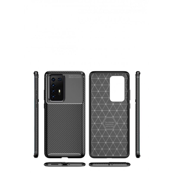 Huawei P40 Pro Shockproof Slim Cover FullCarbon V4 Black