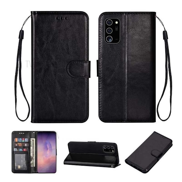 Samsung Note 20 Plånboksfodral PU-Läder 4-FACK Evry Svart