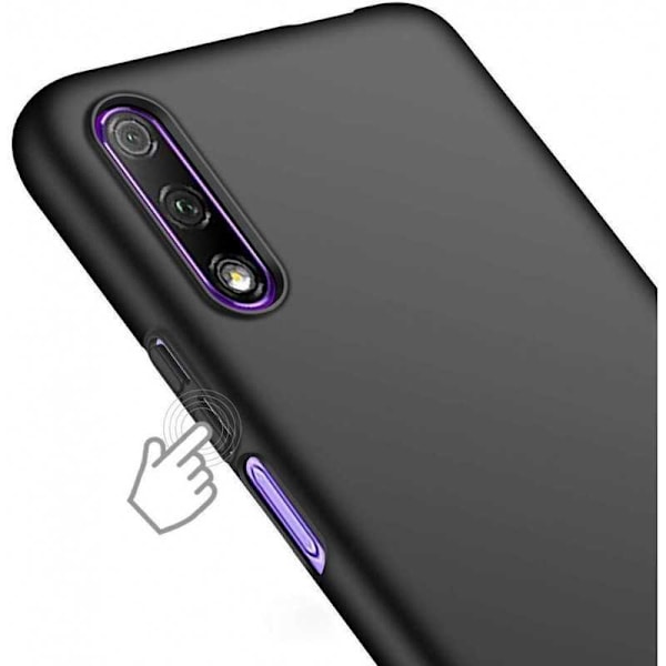 Huawei P Smart Pro kumipäällysteinen mattamusta Cover Basic V2 Black