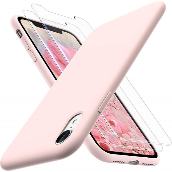 Gummibelagt stilig deksel 3in1 iPhone XR - Rosa
