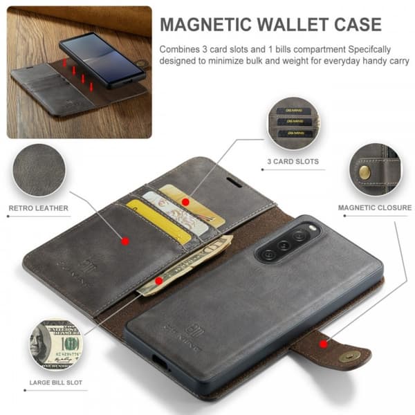 Mobiililompakko Magnetic DG Ming Xperia 10 V Black