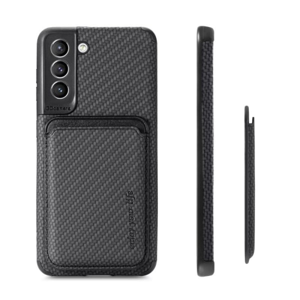 Samsung S21 Stødsikkert cover med magnetkortholder Magsafe RFID Black