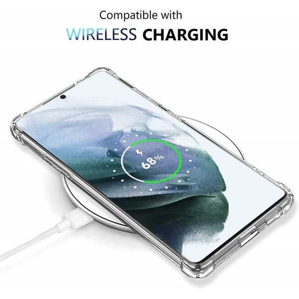Samsung S22 iskuja vaimentava silikonikotelo Shockr Transparent