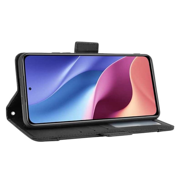 Xiaomi Mi 11i -lompakkokotelo PU-nahkainen 6-POCKET Winston V3 Black