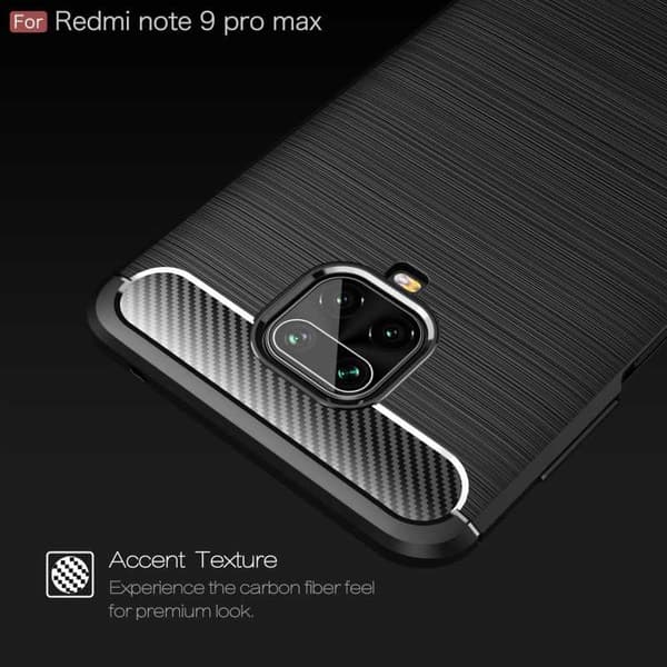 Xiaomi Redmi Note 9S / 9 Pro Iskunkestävä SlimCarbon Black