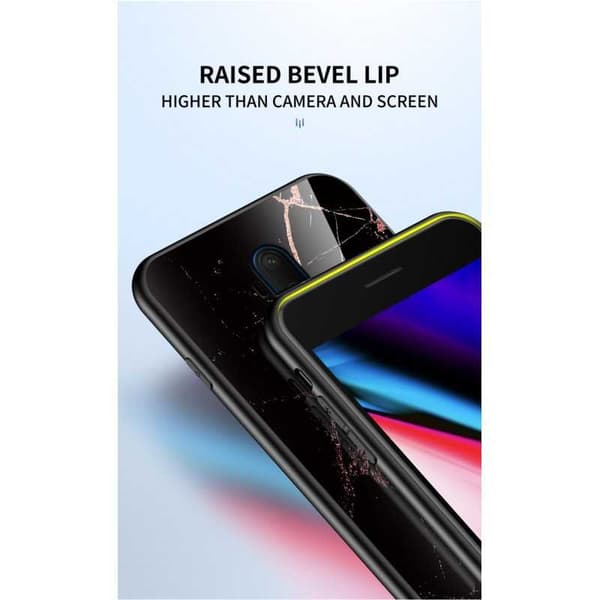 OnePlus 7T Pro Marble Shell 9H karkaistu lasitausta Glassback V2 Black Variant 2
