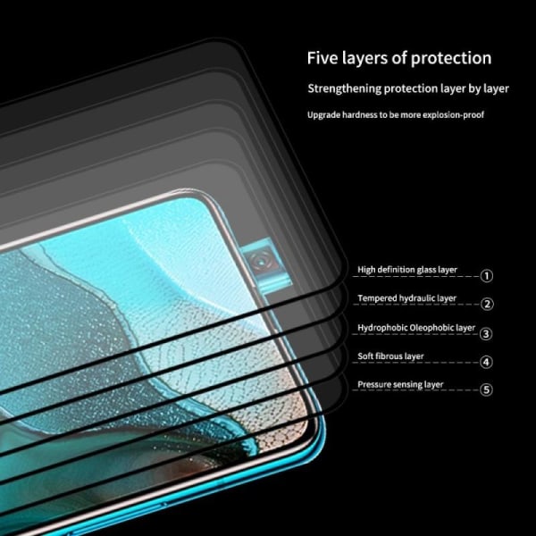 2-PAKK Xiaomi Poco F2 Pro FullFrame 0,26mm 2,5D 9H herdet glass Transparent