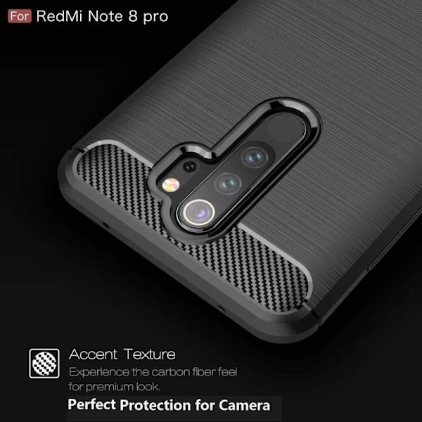 Xiaomi Redmi Note 8 Pro Shockproof Shell SlimCarbon Black