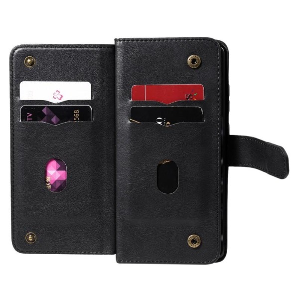 Samsung S20 Ultra Käytännöllinen lompakkokotelo 11-taskuisella A Black