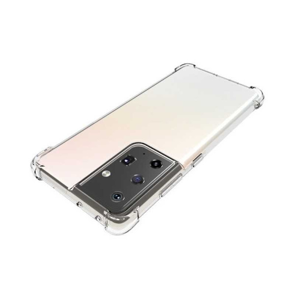 Samsung S21 Ultra Stöttåligt Skal med Förstärkta Hörn Transparent
