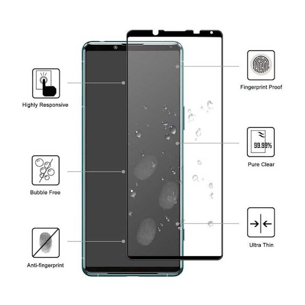 Xperia 5 IV FullFrame 0,26 mm 2,5D 9H karkaistu lasi Transparent